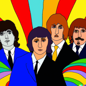Beatles in the style of Peter Max (Dall-E2)